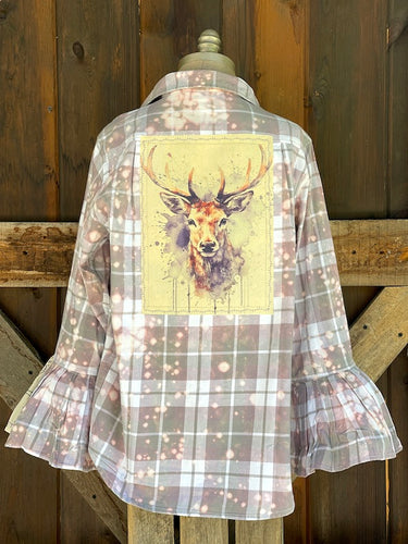 TWILIGHT STAG Flared Sleeve Flannel